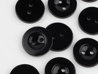Ткань Пуговица, 2 прокола, d = 18 мм, цвет чёрный производства Китай состав 