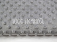 Ткань Плюш Минки дотс серый 260г/м2 шир.160см производства  состав Полиэстер 100%