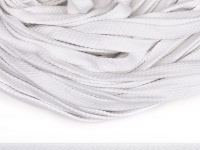 Ткань Шнур плоский х/б 12мм турецкое плетение 001 Белый производства Россия состав 100% Хлопок