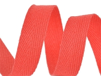 Ткань Тесьма киперная 15 мм хлопок 3,8г/м Красный F162 производства Китай состав 100% Хлопок