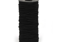 Ткань Резинка шляпная 3мм плетеная круглая Черный производства Польша состав Полиэстер 100%