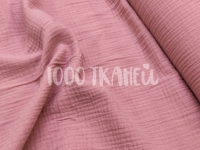 Ткань Муслин двухслойный одноцветный Розовый бархат 60 КИТ 125г/м2 шир. 135см производства Китай состав Хлопок 100%