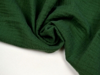 Ткань Муслин двухслойный (жатка) одноцветный Зеленый лес 125г/м2 шир. 135см производства Китай состав Хлопок 100%