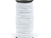 Ткань Резинка шляпная 2мм плетеная круглая Белый производства Китай состав Латекс 100%