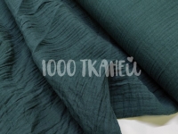 Ткань Муслин двухслойный одноцветный Изумруд 10 КИТ 125г/м2 шир. 135см производства Китай состав Хлопок 100%