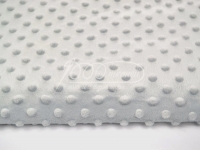 Ткань Плюш Минки дотс светло-серый 260г/м2 шир. 160см производства  состав Полиэстер 100%