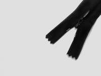 Ткань Молния потайная, №3, неразъёмная, замок автомат, 30 см, цвет чёрный производства Китай состав 