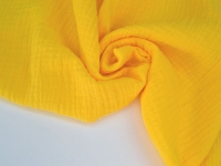 Ткань Муслин двухслойный одноцветный Желтый подсолнух №61 КИТ 125г/м2 шир. 135см производства Китай состав 100% Хлопок