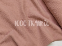 Ткань Муслин двухслойный одноцветный Пастельный розовый 28 КИТ 125г/м2 шир. 135см производства Китай состав Хлопок 100%