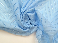 Ткань Шитье "Листья алоэ" цв. Голубой 125г/м2 шир. 130см производства Китай состав 100% Хлопок