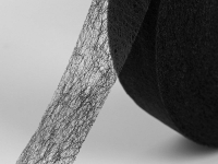 Ткань Паутинка клеевая, 20 мм, цвет чёрный производства Китай состав Полиэстер 100%