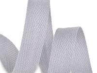 Ткань Тесьма киперная 15 мм хлопок 3,8г/м Серый S361 производства Китай состав 100% Хлопок