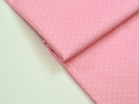 Ткань Мак 2мм белый на розовом 125г/м2 шир. 160см производства Китай состав 100% Хлопок