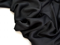 Ткань Атлас стрейч "Армани шелк" Черный 90г/м2 145см производства Китай состав 97% полиэстер 3% спандекс