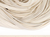 Ткань Шнур плоский х/б 12мм турецкое плетение 002 Суровый светлый производства Россия состав 100% Хлопок