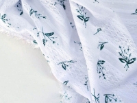 Ткань Хлопок ажурный Мимоза на белом 130г/м2 шир. 145см производства Китай состав 100% Хлопок