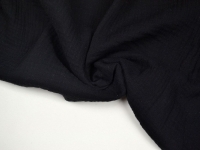 Ткань Муслин двухслойный (жатка) одноцветный Черный №14н 125г/м2 шир. 135см производства Китай состав 100% Хлопок