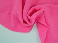 Ткань Муслин двухслойный (жатка) Розовый барби №63н одноцветный 125г/м2 шир. 135см производства Китай состав 100% Хлопок