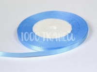 Ткань Лента атласная Голубая 6мм 0067 производства Польша состав Полиэстер 100%