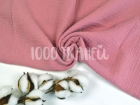 Ткань Муслин двухслойный (жатка) Розовый бархат Н одноцветный №36 125г/м2 шир. 135см производства Китай состав Хлопок 100%
