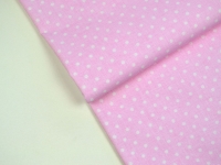 Ткань Горошек 4мм Белый на розовом Н 125г/м2 шир. 160см производства Польша состав Хлопок 100%