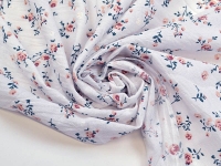 Ткань Персиковые цветы на белом с эффектом крэш 140г/м2 шир. 140см производства Китай состав 100% Хлопок