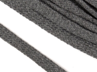 Ткань Шнур плоский х/б 12мм турецкое плетение 029 Серый производства Россия состав 100% Хлопок