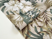 Ткань Duck с водоотталкивающим покрытием Королевская лилия цвет бежевый 320гр/м2 шир.180см производства Турция состав 65% хлопок 35% полиэстер