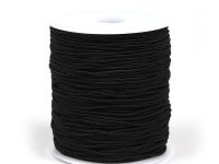 Ткань Резинка шляпная 1,3мм плетеная круглая Черный производства Польша состав Латекс 100%