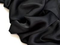 Ткань Атлас стрейч "Армани шелк" 91901 Черный 90г/м2 145см производства Китай состав 97% полиэстер 3% спандекс