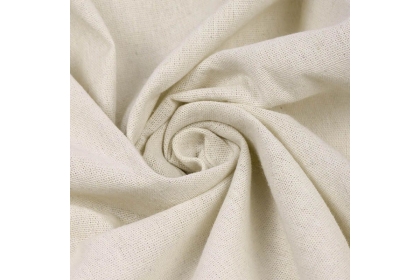 Ткань Лен цв. "Белый" 140г/м², 30% лен 70% хлопок,  шир.150см