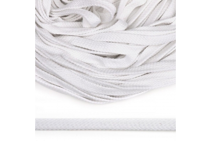 Шнур плоский х/б 12мм турецкое плетение 001 Белый
