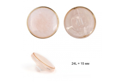 Пуговицы пластик, вид B301, 24L на ножке, цв.02 розовый 