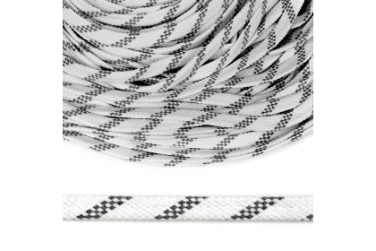 Шнур плоский х/б 12мм турецкое плетение Белый с черными полосками 001/032