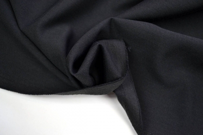 Ткань костюмная Гальяно Одноцветная 37615 Черная 180г/м2 150см