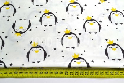 Пингвины на белом КИТ 125г/м2 шир. 160см