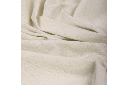 Ткань Лен цв. "Белый" 140г/м², 30% лен 70% хлопок,  шир.150см