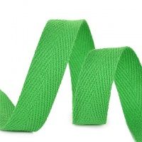 Ткань Тесьма киперная 15 мм хлопок 3,8г/м Зеленый производства Китай состав 100% Хлопок