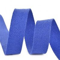 Ткань Тесьма киперная 15 мм хлопок 3,8г/м Синий Василек производства Китай состав 100% Хлопок