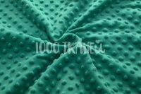 Ткань Плюш Минки дотс изумрудный ПРЕМИУМ 380г/м2 шир.160см производства Польша состав Полиэстер 100%