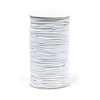 Ткань Резинка шляпная 3мм плетеная круглая Белый производства Польша состав Латекс 100%