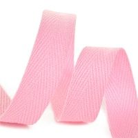 Ткань Тесьма киперная 15 мм хлопок 3,8г/м F134 Светло-розовый производства Китай состав 100% Хлопок