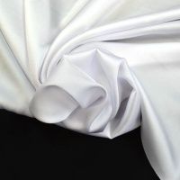 Ткань Атлас стрейч "Армани шелк" Белый холодный 11608 90г/м2 145см производства Китай состав 97% полиэстер 3% спандекс