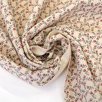 Купить Фланель 100% хлопок Красные ягоды на бежевом 150 г/м2 шир 150см. в Калининграде