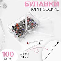 Купить Булавки портновские Premium, стеклянная головка, 30 мм, 100 шт, цвет разноцветный 5212667 в Калининграде