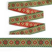 Купить Лента отделочная 32мм жаккардовая Красная с1853г17 рис.9472 в Калининграде