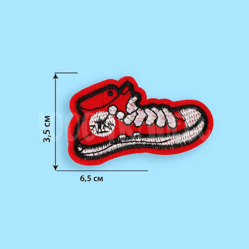 Купить Термоаппликация «Ботинок», 6,5 × 3,5 см, 1881012 цвет красный в Калининграде фото 2