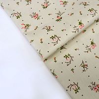 Купить Цветочки и точки на бежевом шир. 160см. 125 г/м2 Китай в Калининграде
