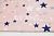 Ткань Звезды и контуры звезд сине-бело-серые на розовом 125г/м2 шир. 160см производства Польша состав 100% Хлопок