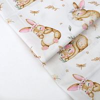 Купить Кролики с розовыми ушками на белом 125г/м2 шир. 160см в Калининграде
